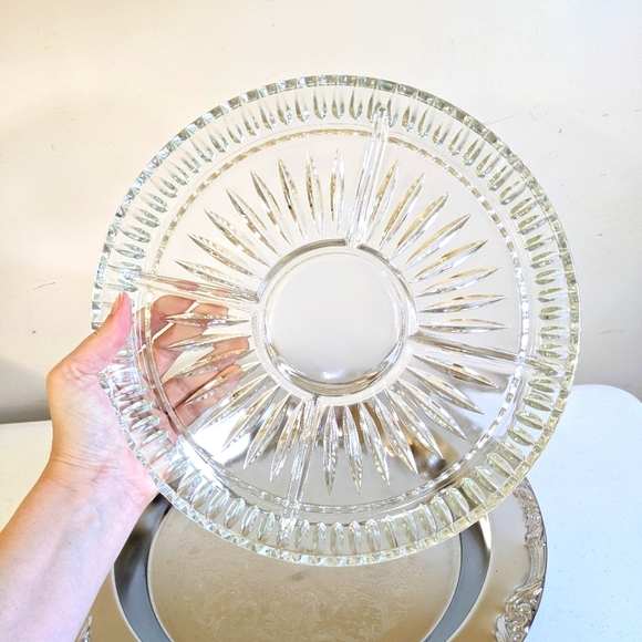 Vintage Silver Plated and Glass Lazy Susan - Picture 3 of 12